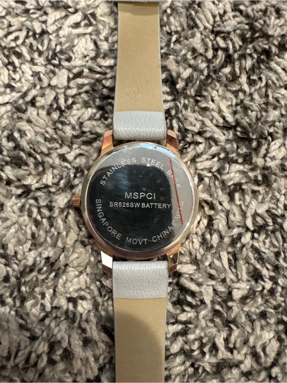 Gray Strap Watch with Rose Gold Case